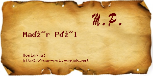 Maár Pál névjegykártya